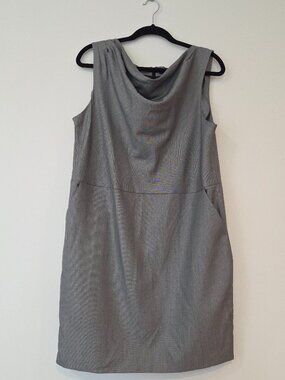 NWT Gap Gray Sleeveless Sheath Dress Size 14 Cowl Neck Pockets